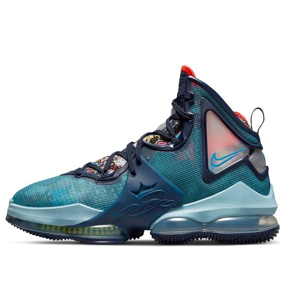 NWOB Nike LeBron 19 Fast Food Basketball Sneakers Dutch Blue/Pomegranate US 15 - Picture 1 of 8